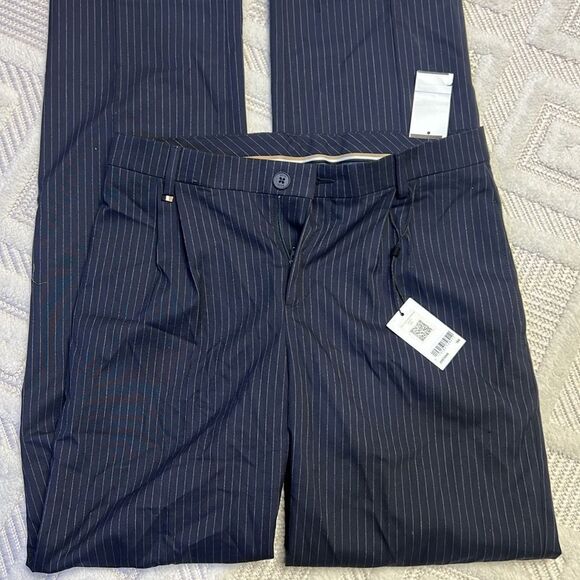 BOSS - Pinstripe Dress Pants - Navy - Picture 6 of 8